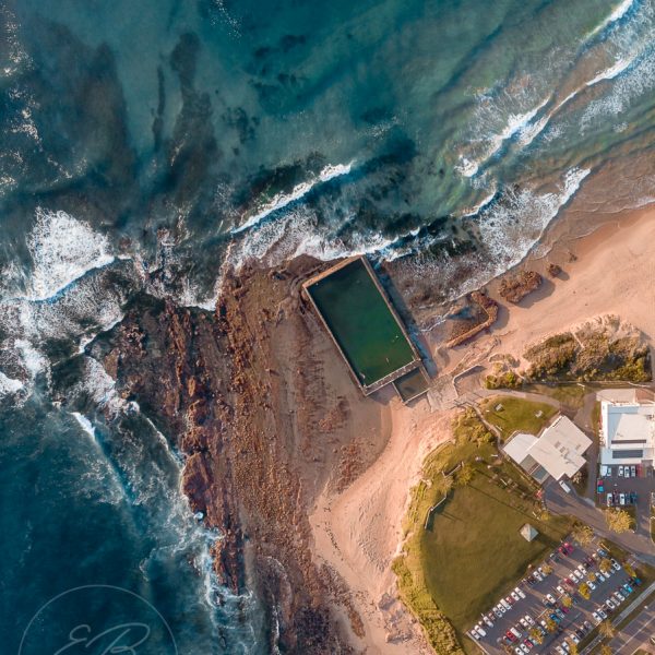 Bulli Rockpool Aerial Image Portrait