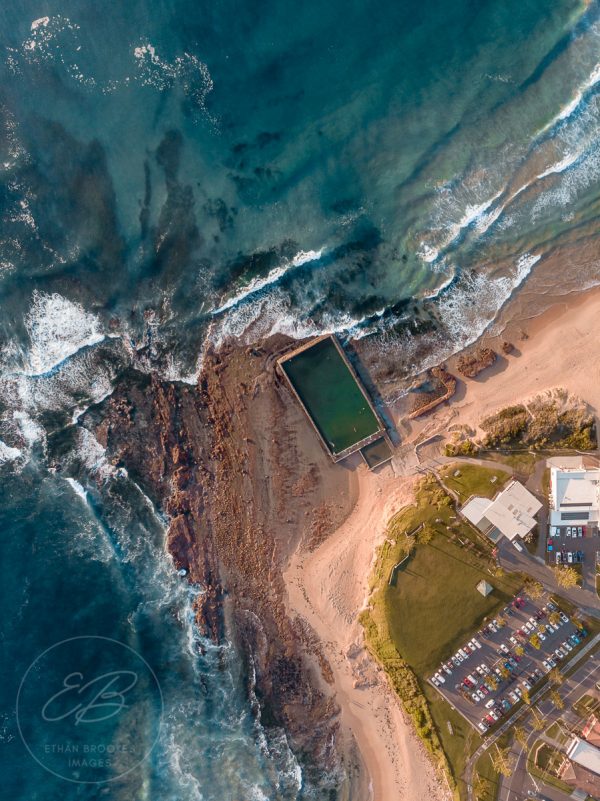 Bulli Rockpool Aerial Image Portrait